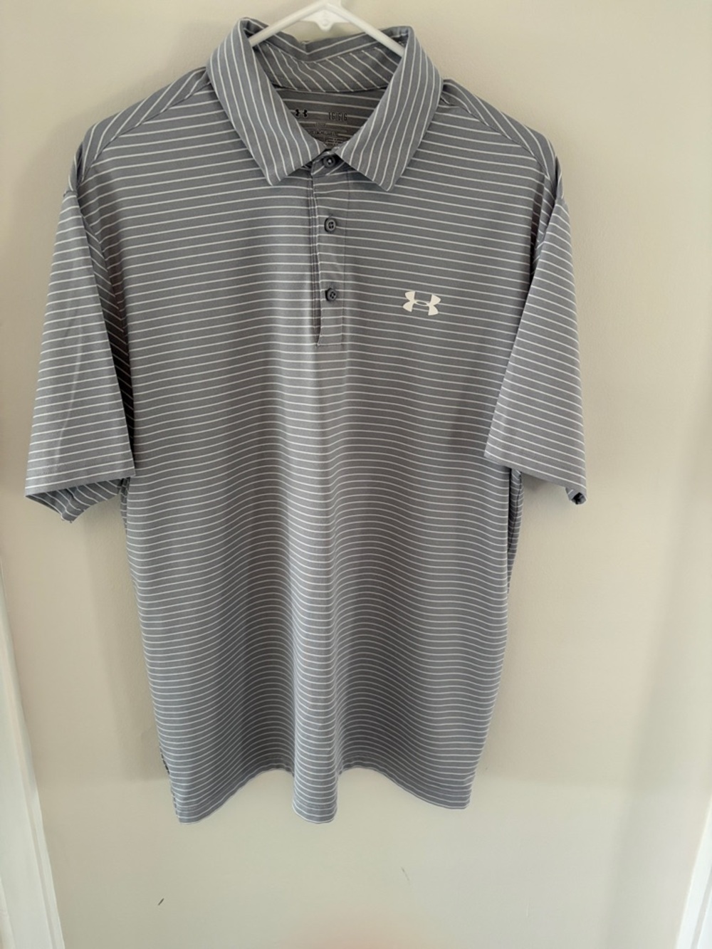 Under Armour Light Gray Pinstripe Men’s Polo